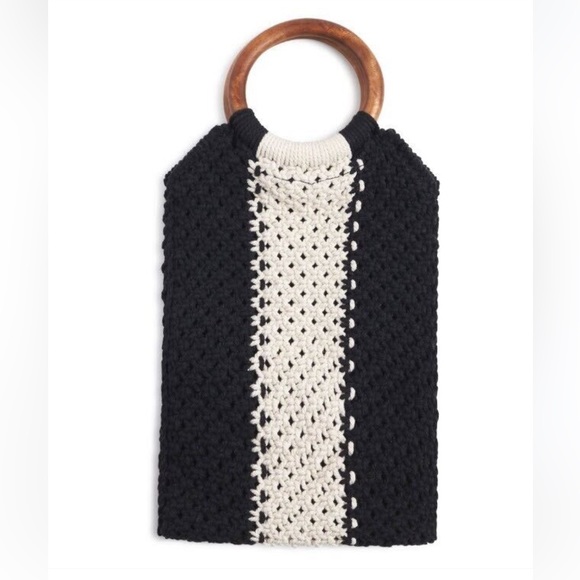 Handbags - Curateur Laude The Label GABBY Black and White Small Macrame Bag